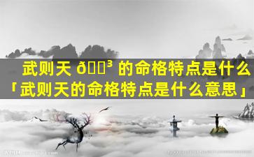 武则天 🌳 的命格特点是什么「武则天的命格特点是什么意思」